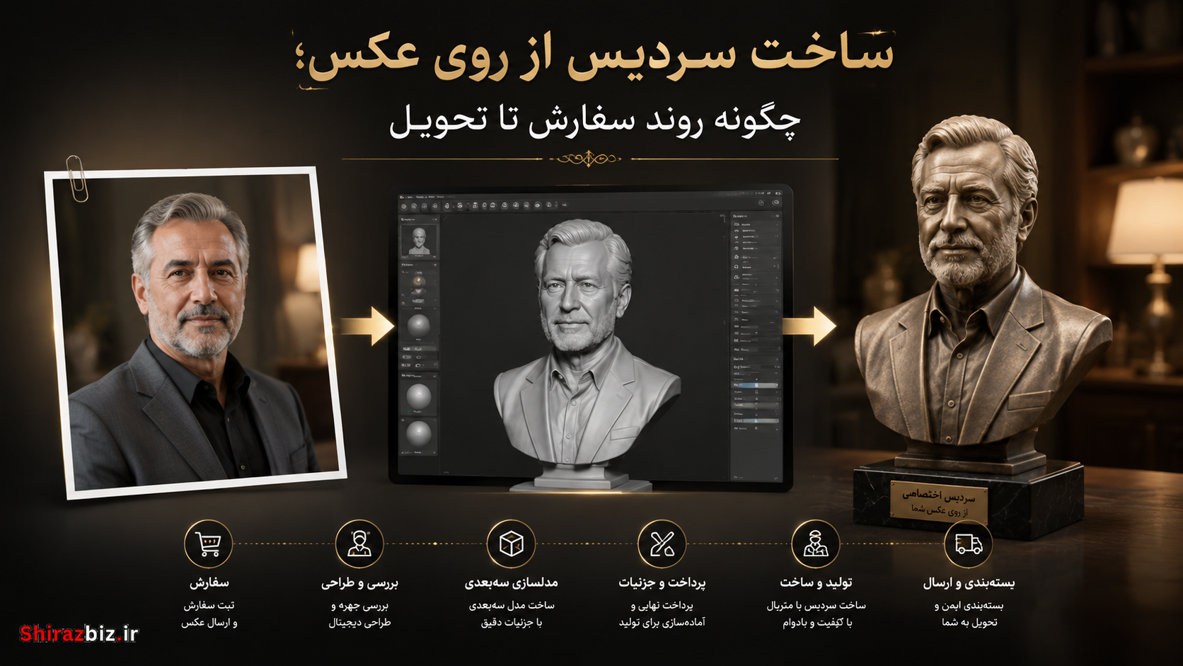 ساخت سردیس از روی عکس؛ چگونه روند سفارش تا تحویل